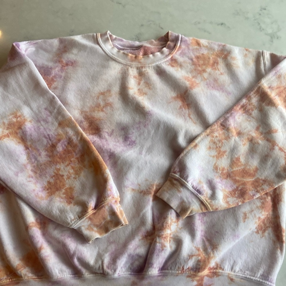 Urban Outfitters pink/orange/lavender tie dye sweatshirt, size large.